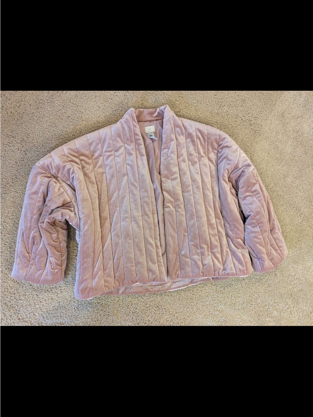 a new day Quilted Open-Front Teddy Jacket in Light Pink